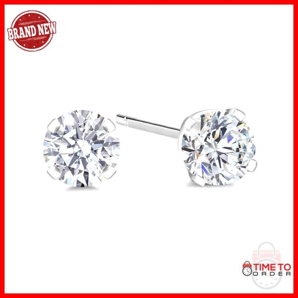 Lab Grown Diamond Stud Earrings 14K Gold E-F VS1-VS2 0.20-6cttw